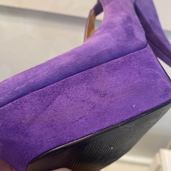 Nine West Purple Suede Pumps | Platform Heels - Picture 7 of 14
